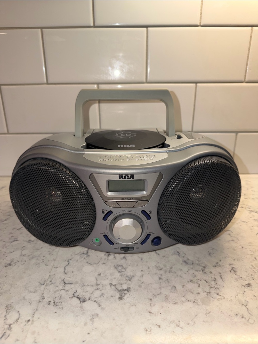 Vintage RCA Portable CD Boombox Stereo - Silver WORKING